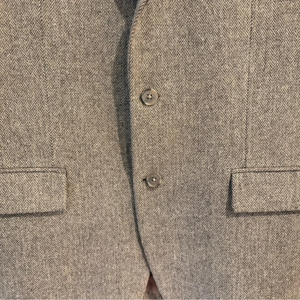 J.Crew Ludlow Wool Yorkshire Tweed Blazer Jacket Men Size 44L Brown Herringbone - Picture 4 of 10